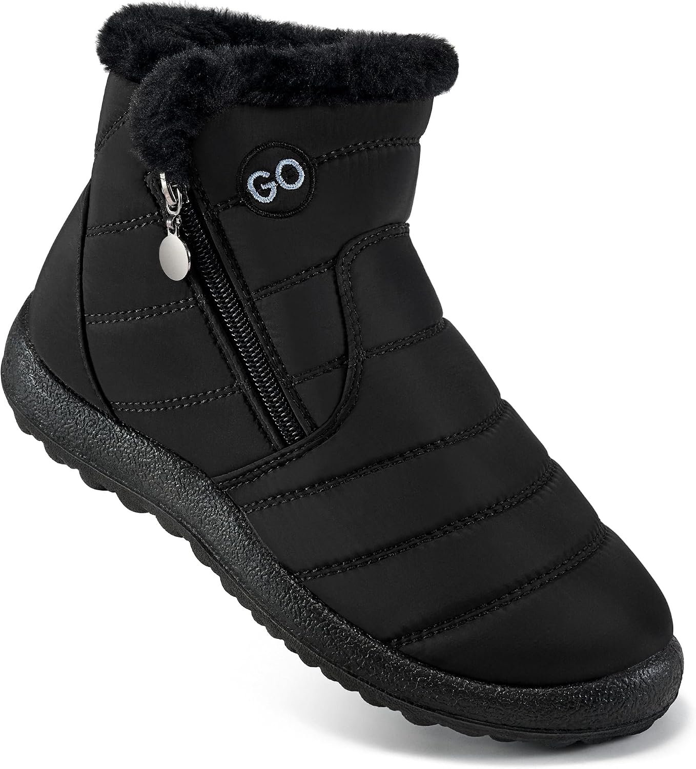 DUOYANGJIASHA Snow Boots for Women Winter Warm Ankle Booties Waterproof Comfortable Slip On Outdoor Fur Lined Lining Zipper Womens Snow Boots