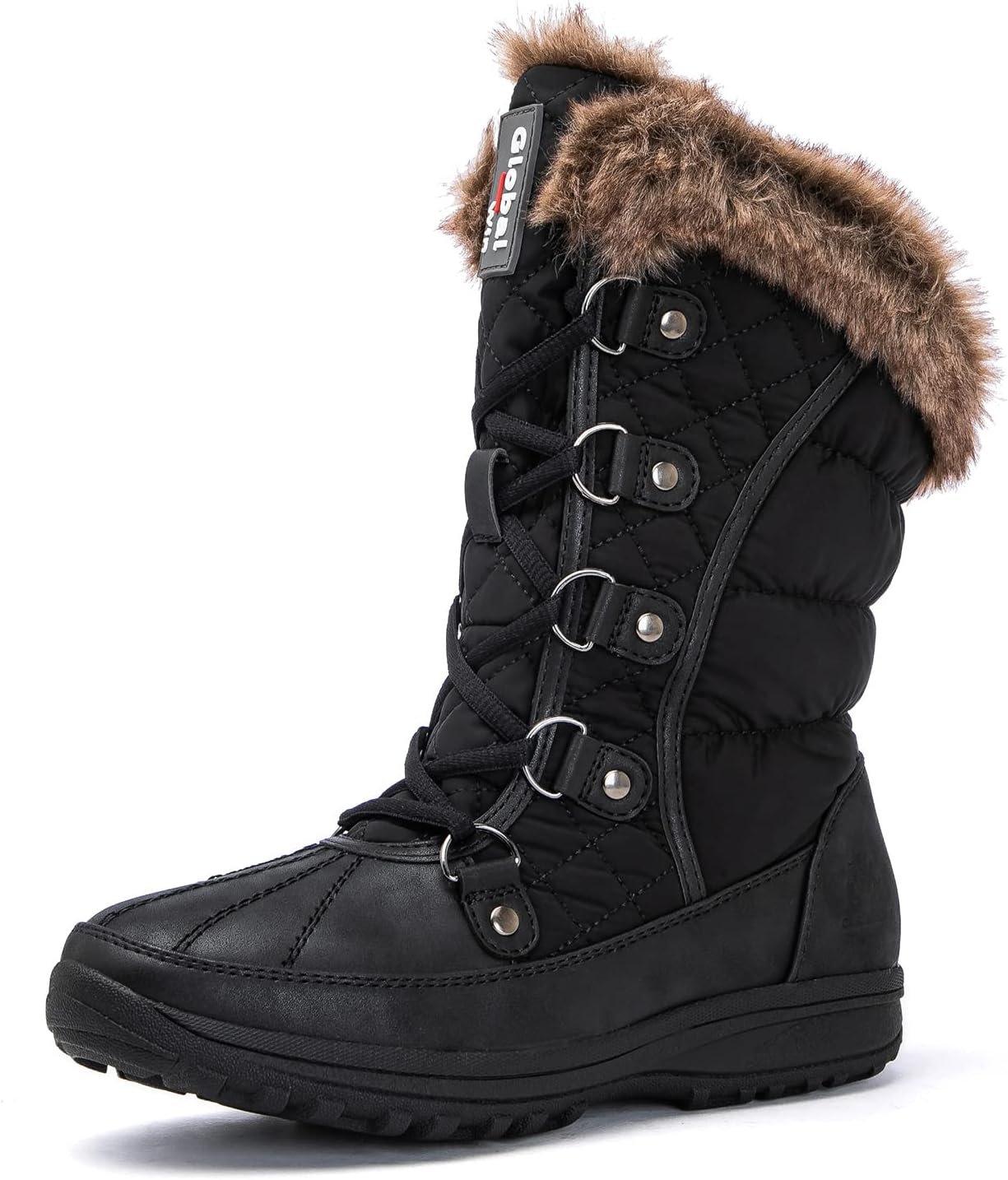 GLOBALWIN Women’s Snow Boots Waterproof Mid-Calf Winter Boots with Thermal Fleece Lining, Insulated Cold Weather Protection, and Non-Slip Sole for Snowy Commutes