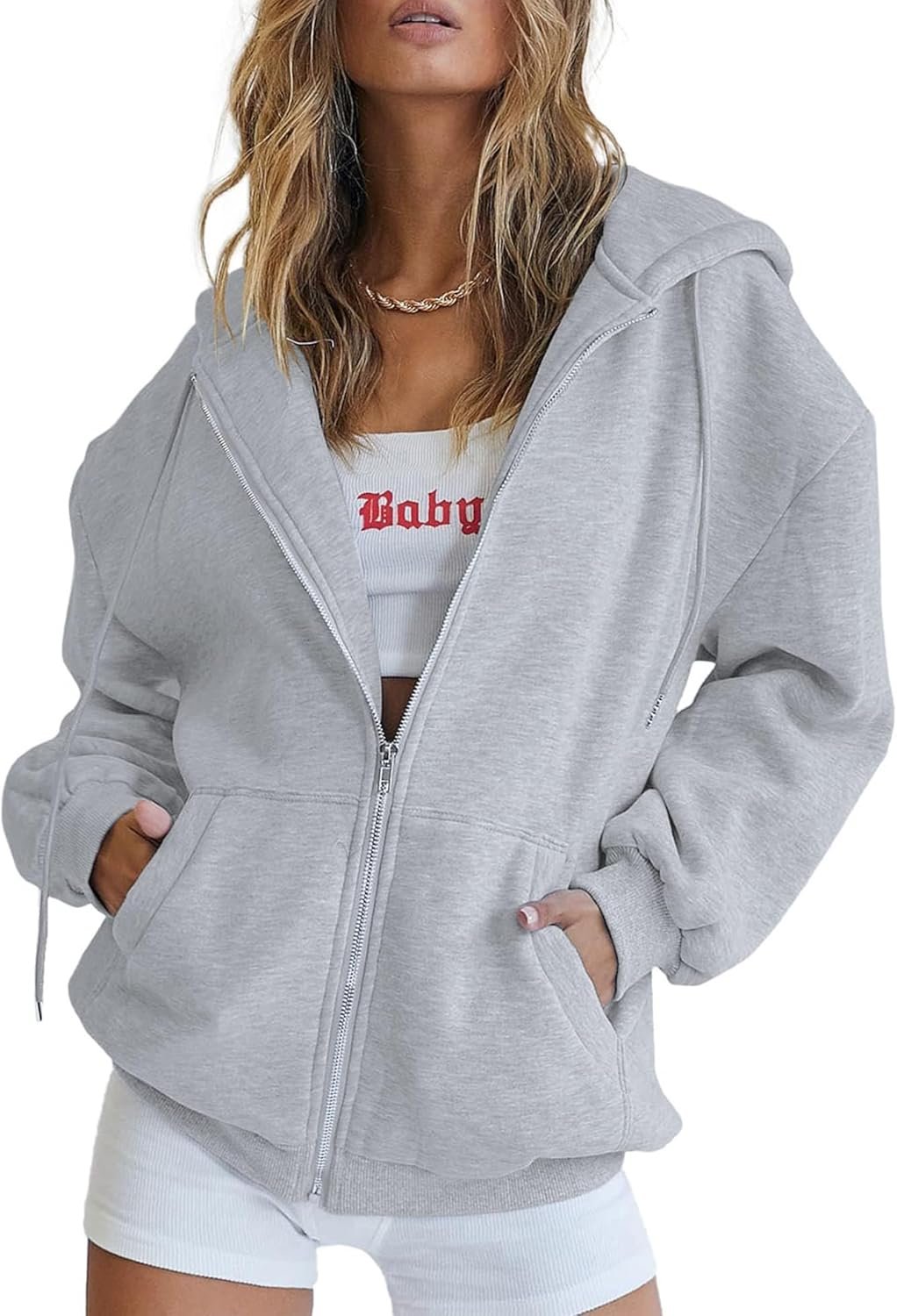 PRETTYGARDEN Women’s 2026 Spring Zip Up Y2K Hoodies Casual Long Sleeve Sweatshirts Fall Winter Track Jackets with Pockets