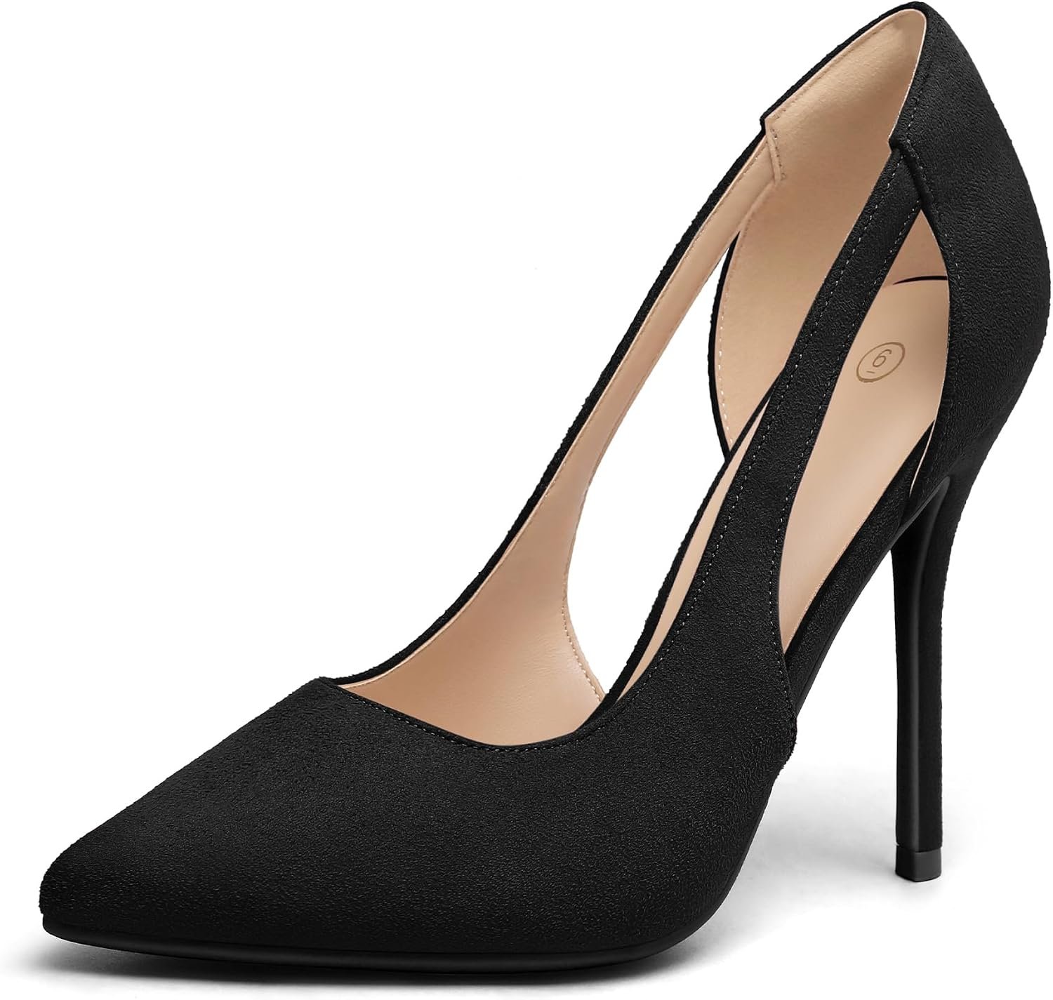 mysoft Women’s Stiletto Heels Pumps Closed Toe 4IN Cut Out High Heels Pointed Toe Dress Shoes