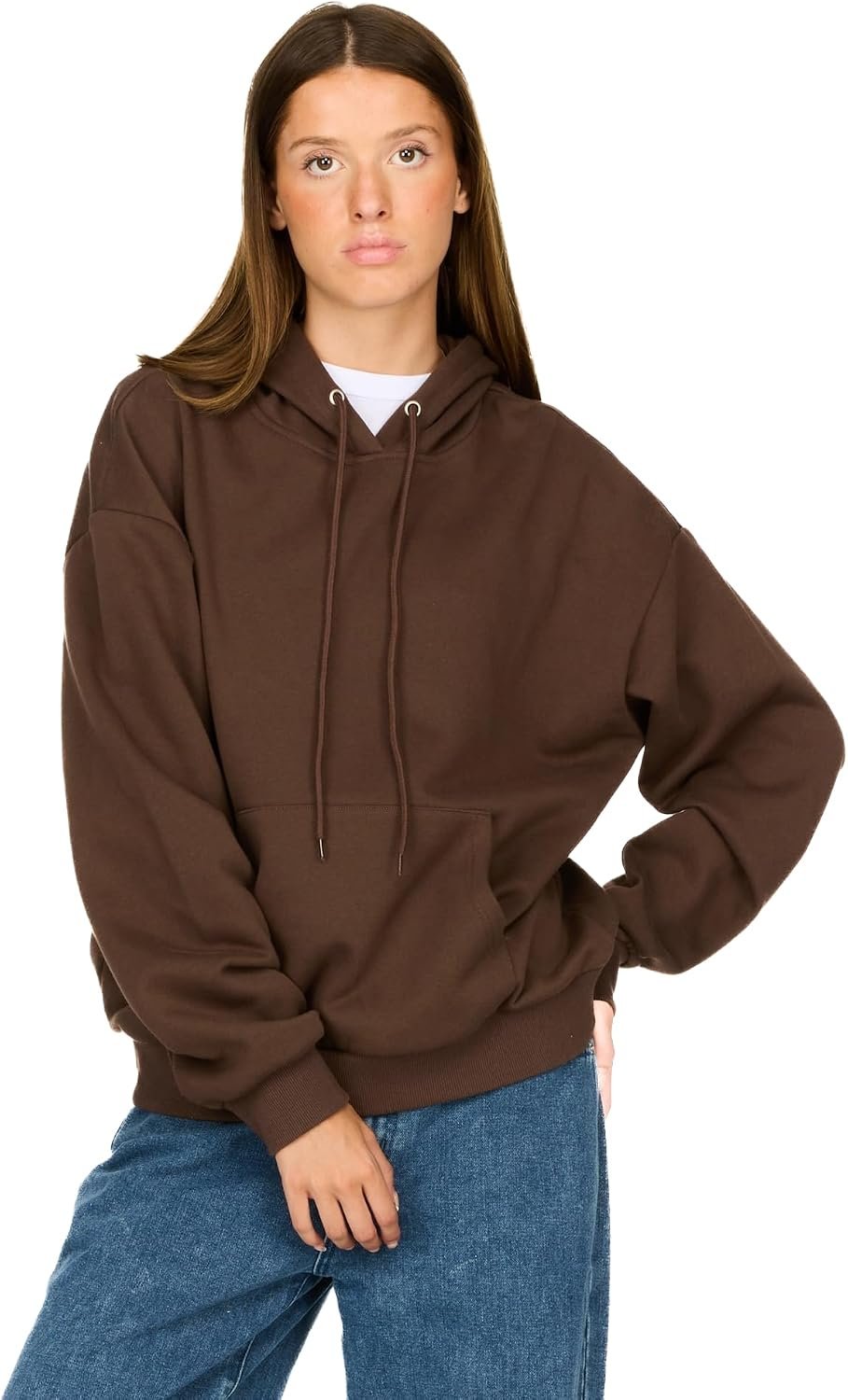 Forever 21 Women’s Oversized Fleece Hoodie With Kangaroo Pocket
