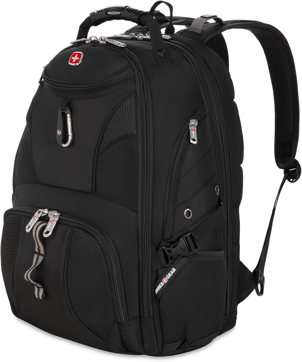 SWISSGEAR 1900 ScanSmart Laptop Backpack, Fits Most 17-Inch Laptops, TSA-Friendly Lay-Flat Design, RFID Protection, and Tablet Pocket, Black, 31L, 18.5-Inch
