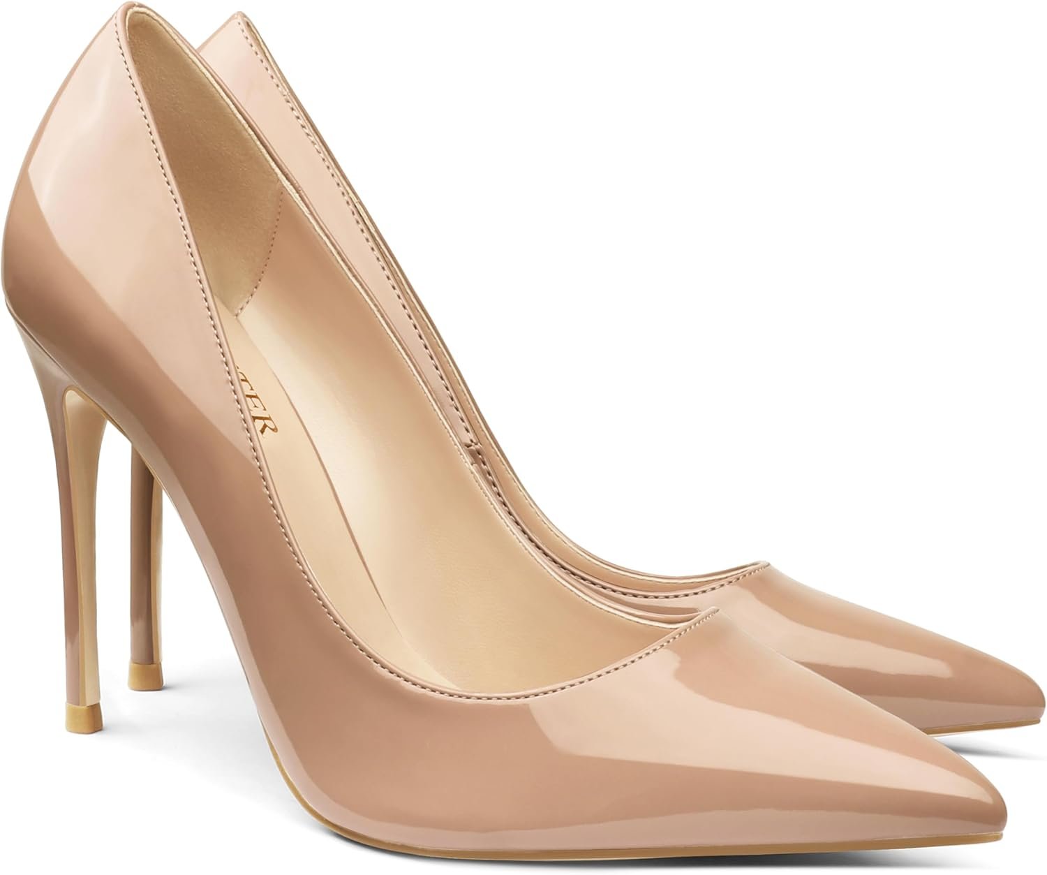 COLETER Women’s 4 Inch Pumps Pointy Toe Wedding Dress Shoes Slip on Stiletto Pumps