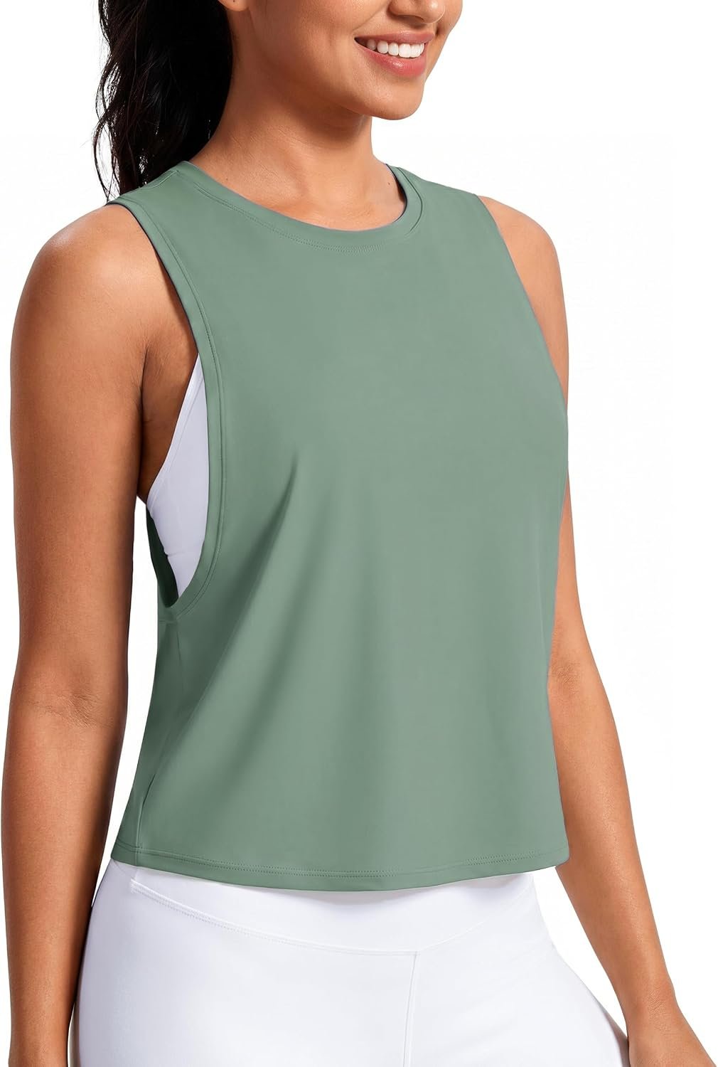 Workout Tank Tops for Women, Athletic Crop Top | UPF50+ Ice Silk Quick Dry Loose Fit Running Yoga Gym Shirts