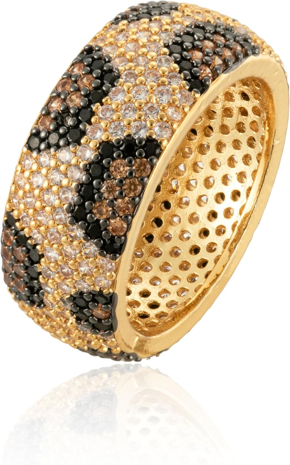 Gold Plated Leopard Ring for Women Leopard Cubic Zirconia Statement Rings for Women Men Christmas Wedding Birthday Jewelry
