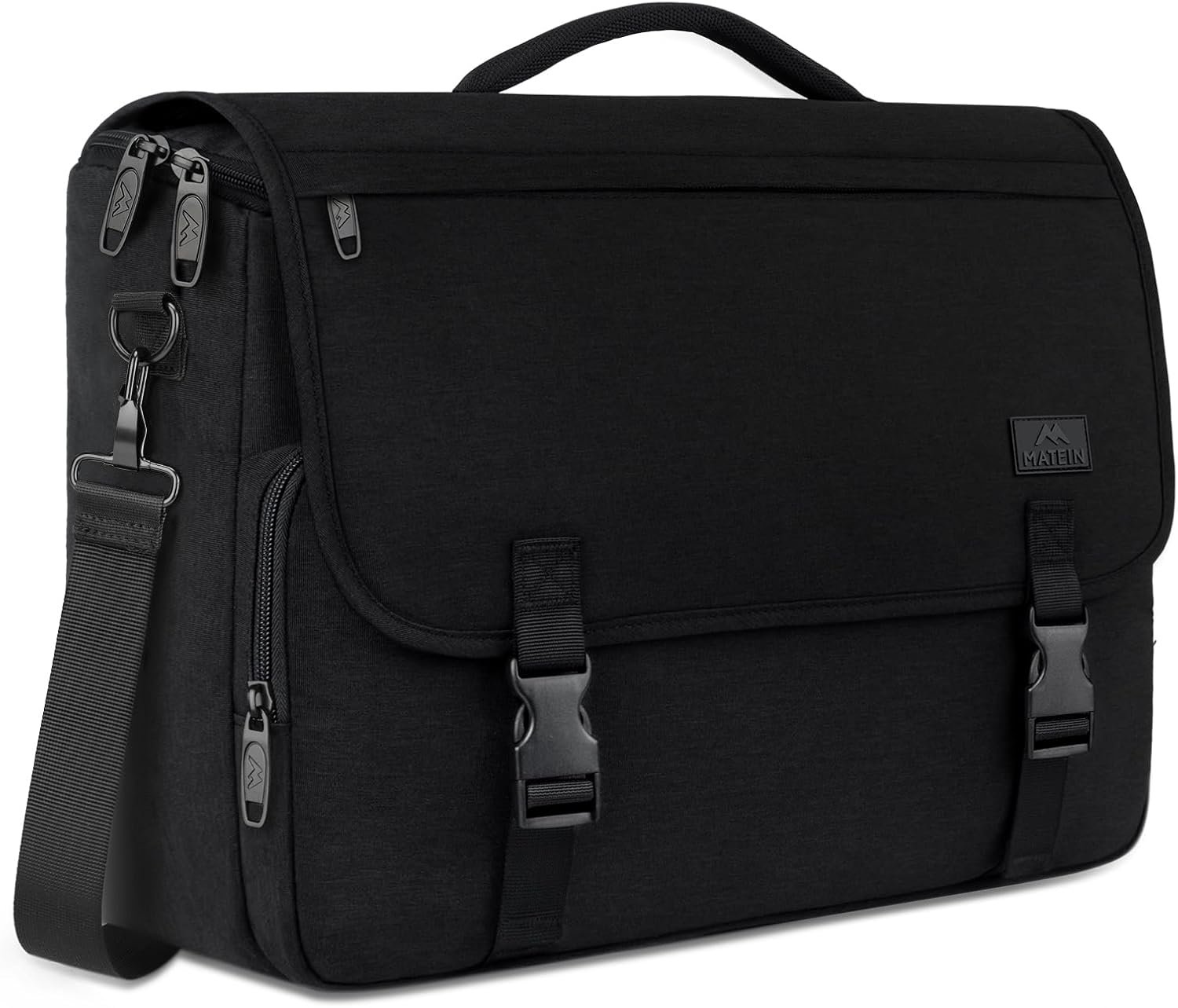 MATEIN Messenger Bag for Men, Briefcases Lightweight Men’s Laptop Bag 15.6 inch Water Resistant Crossbody School Satchel Bags Computer Work Office Bag with Shoulder Strap, Black