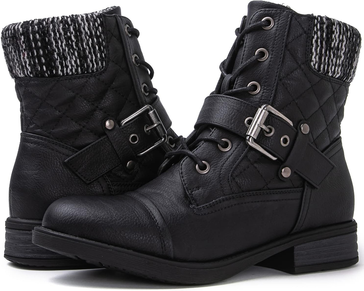 GLOBALWIN Women’s Ankle Booties Fashion Combat Boots