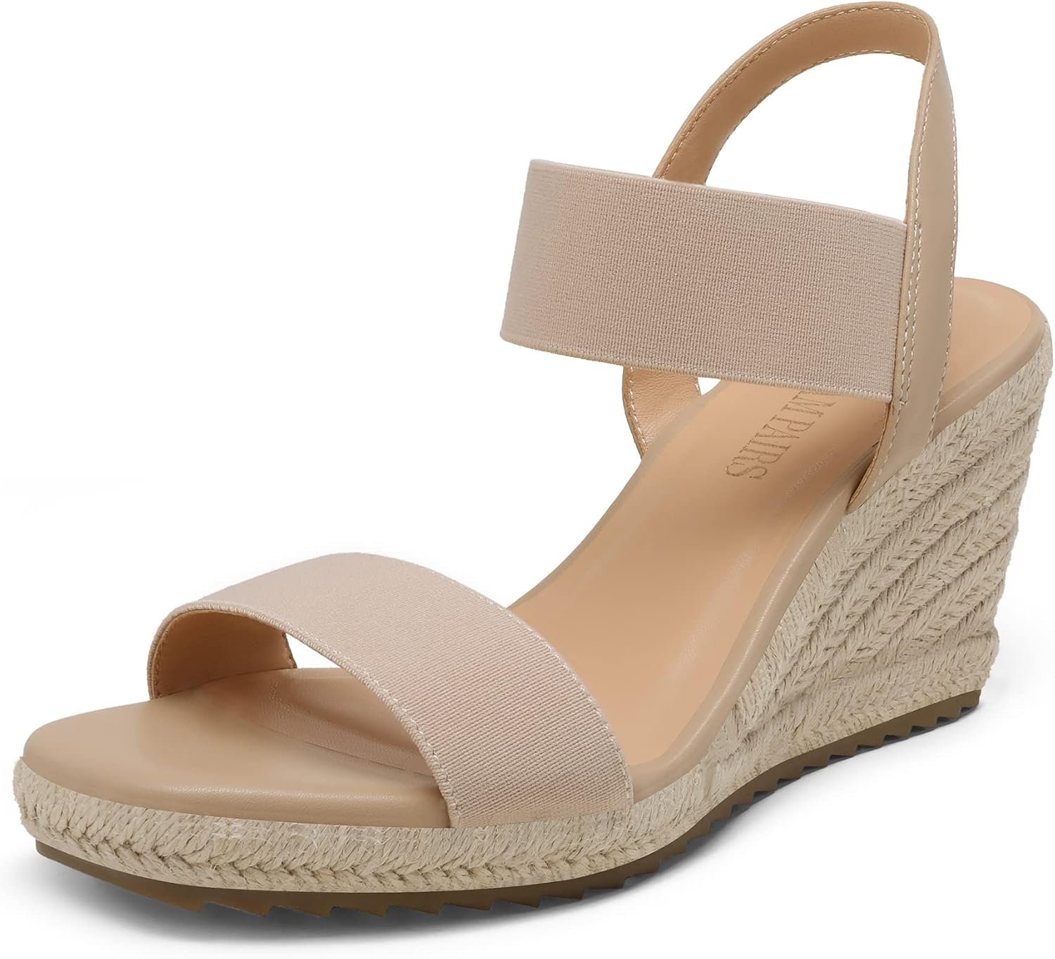 DREAM PAIRS Womens Open Toe Espadrilles Dressy Platform Sandals Slip on Elastic Ankle Strap Wedges Sandals
