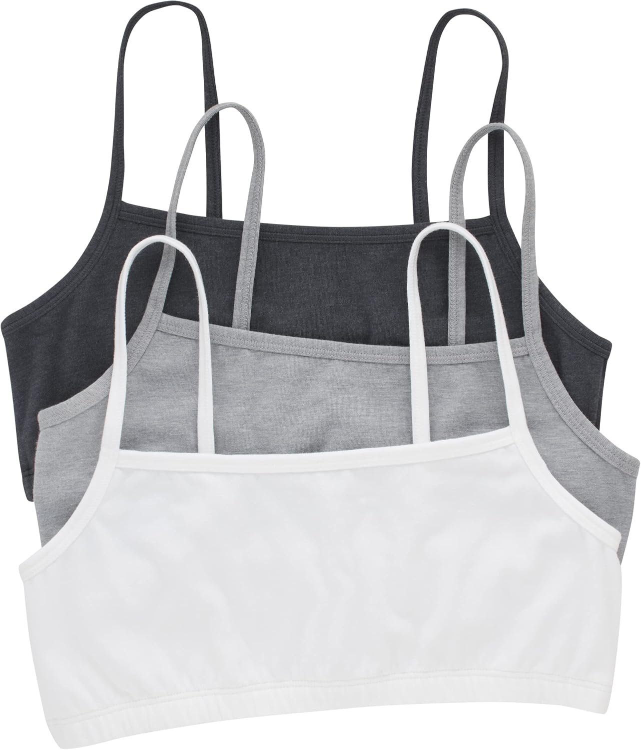 Hanes Women’s String Bralette Pack, 3-Pack, Cotton Sports Bralette Bras for Women, Solid or Assorted Wireless Bras