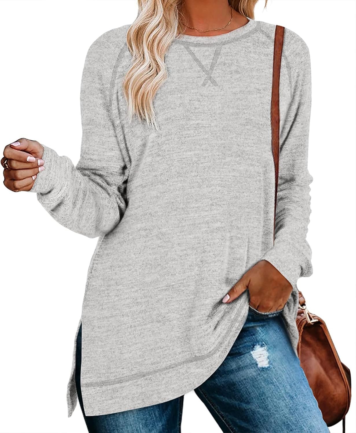Aokosor Tunic Tops for Women 2025 Long Sleeve Shirts for Leggings Loose Fit Sweaters