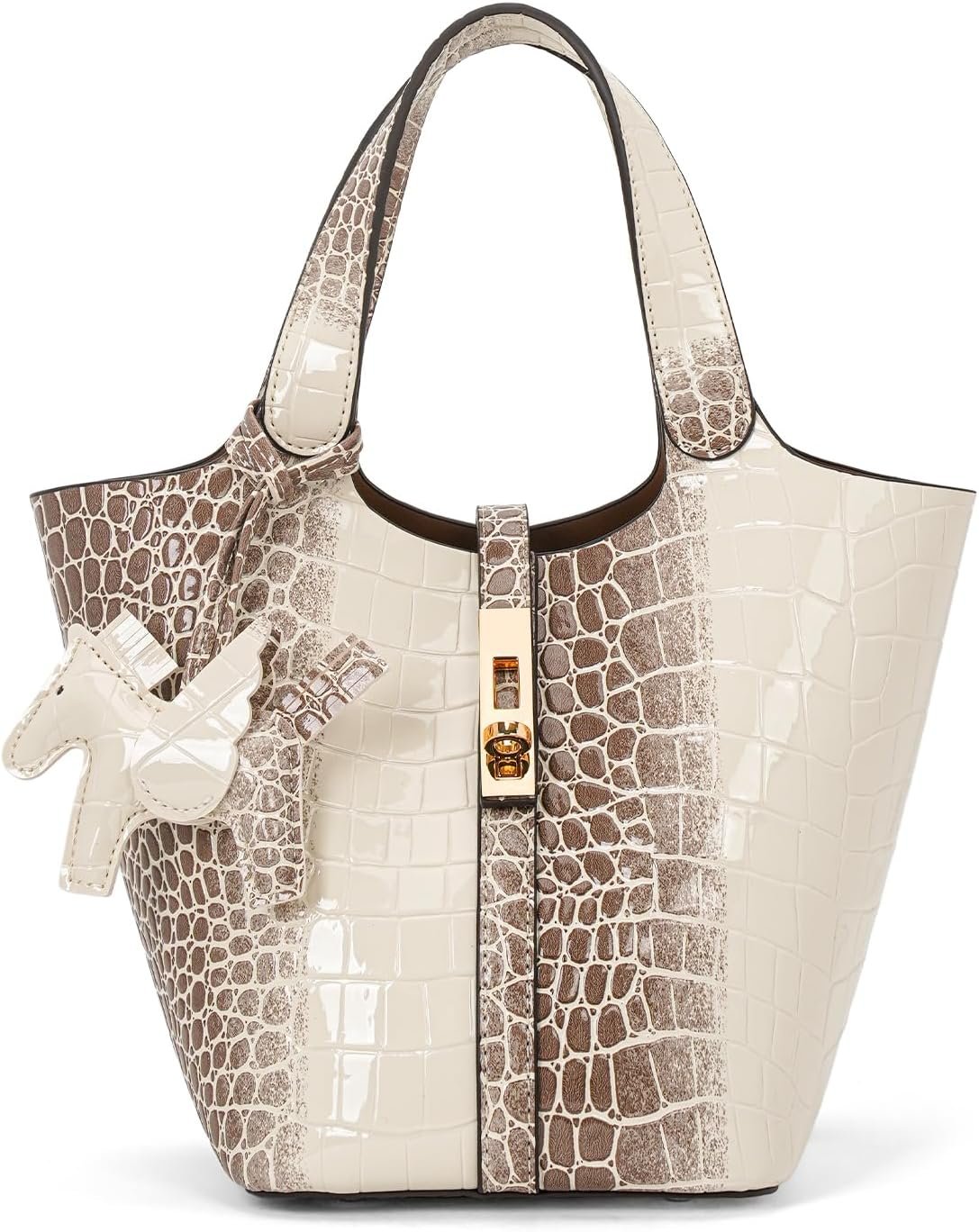 Tote Bag for Women Crocodile Pattern Satchel Bag for Women Shoulder Handbag Purse Clutch Bags for Work Evening