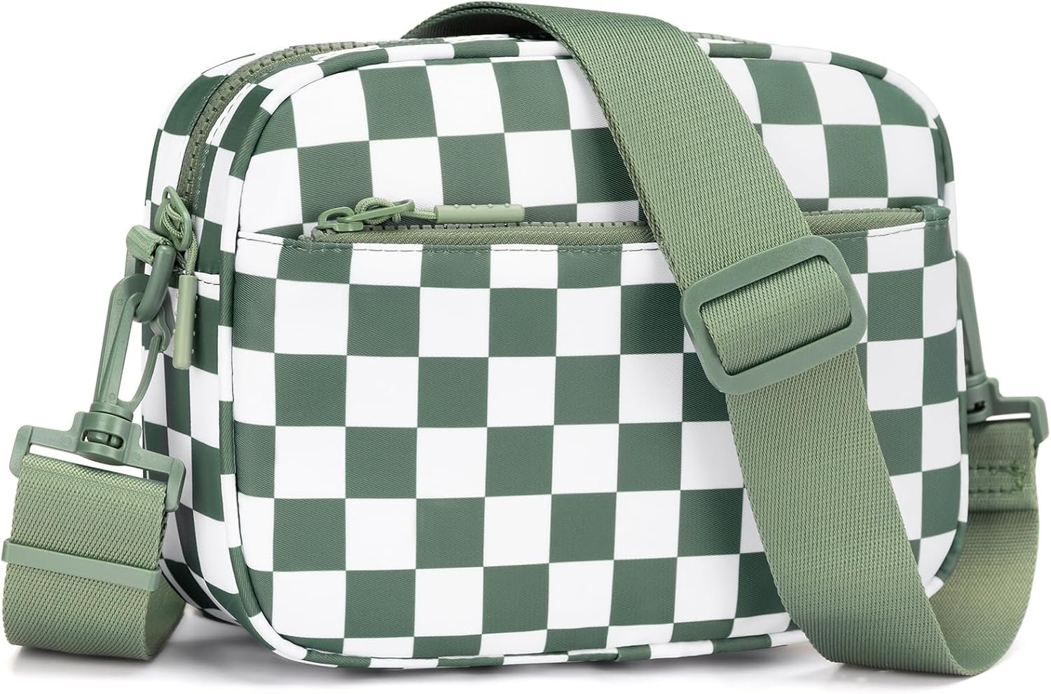 Small Checkered Crossbody Bag for Women Cute Purses Trendy Shoulder Handbags Wide Strap