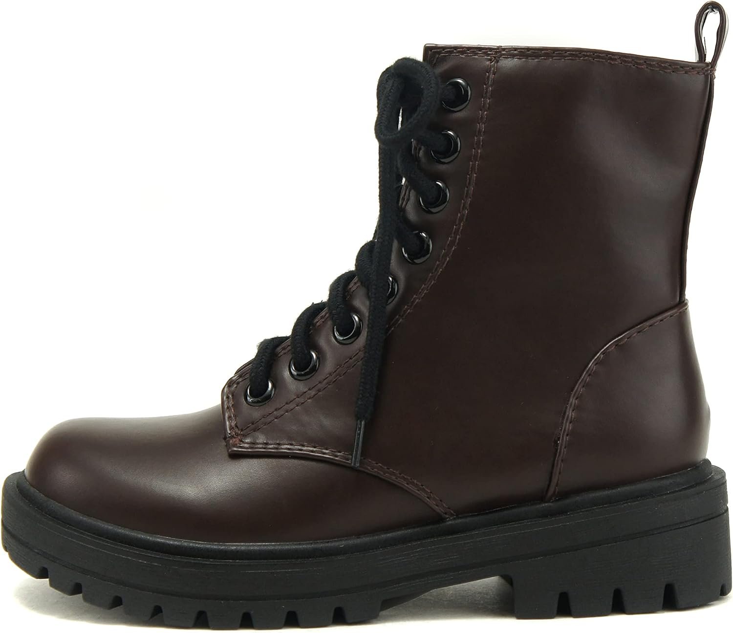 Soda FIRM – Lug Sole Combat Ankle Bootie Lace up w/Side Zipper