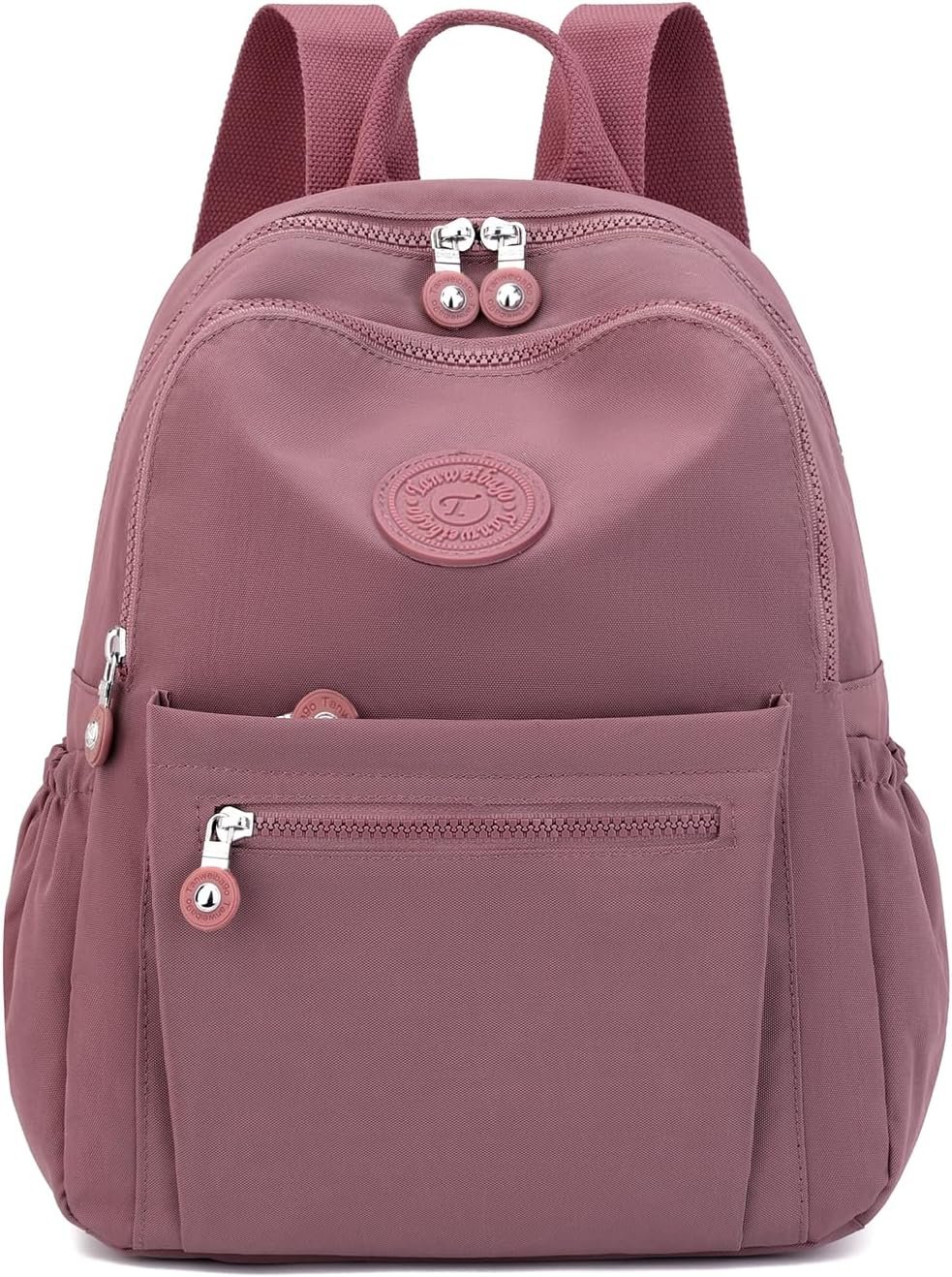 Tanweibago Mini Nylon Women Backpacks,11L Small Ladies backpacks Casual Lightweight Women Shopping Travel Daypack (Carmine)