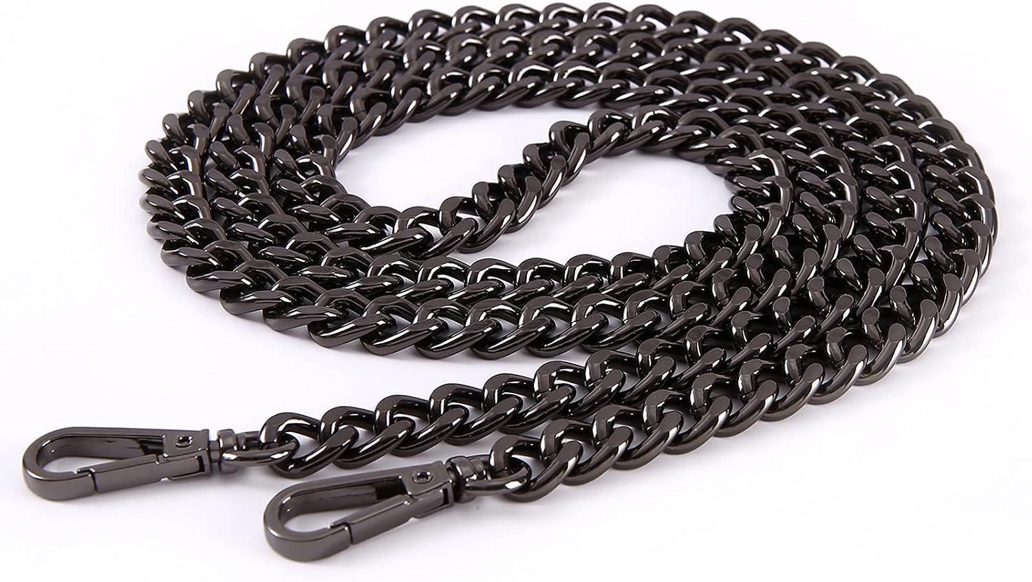 Xiazw 47” Light Metal Crossbody Purse Chain Straps Replacement for Bag Handbag (Black)