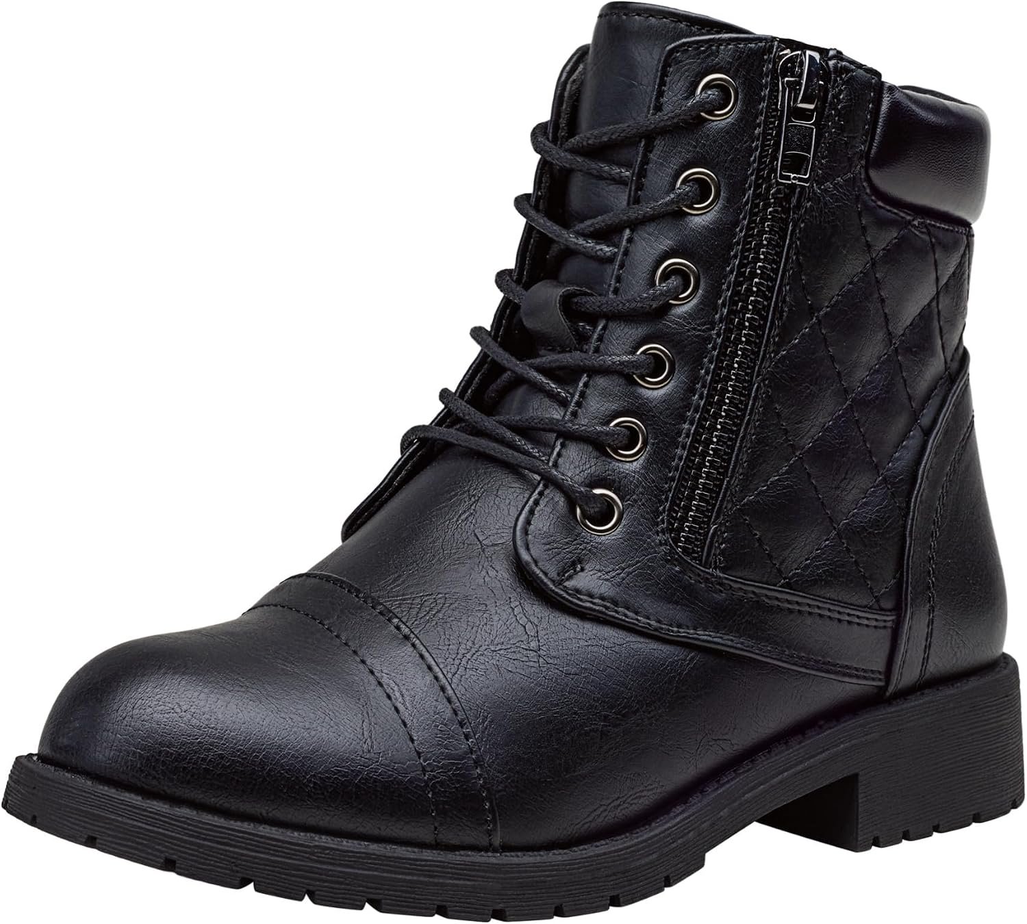 Vepose Women’s Combat Ankle Boots Lace up Comfortable Short Booties Low Heel