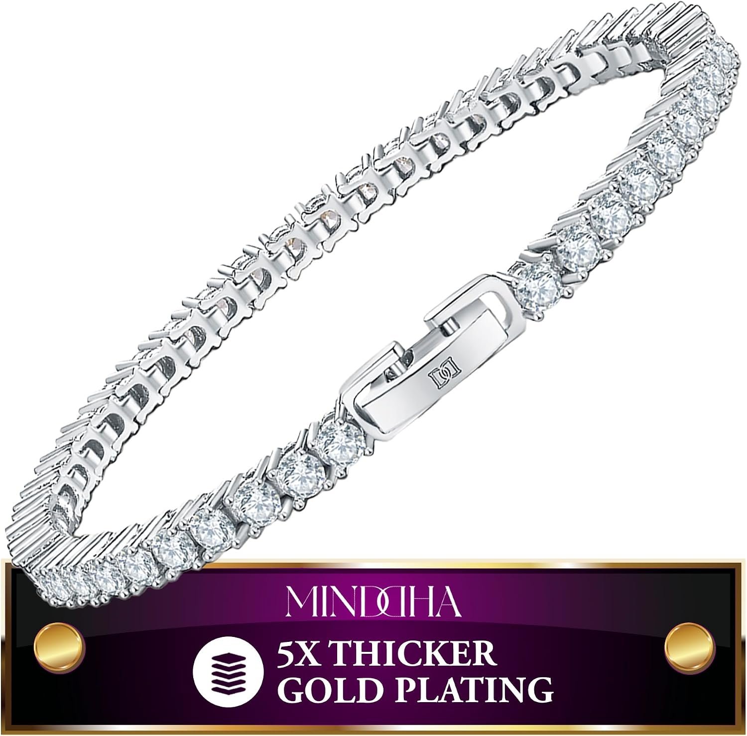 Tennis Bracelet | 14K Gold/White Gold Plated Cubic Zirconia Silver, Gold Bracelets for Women | 2mm 3mm Elegant CZ Tennis Bracelet for Women, Thin, Dainty, & Classic, Size 5.5-8 Inch