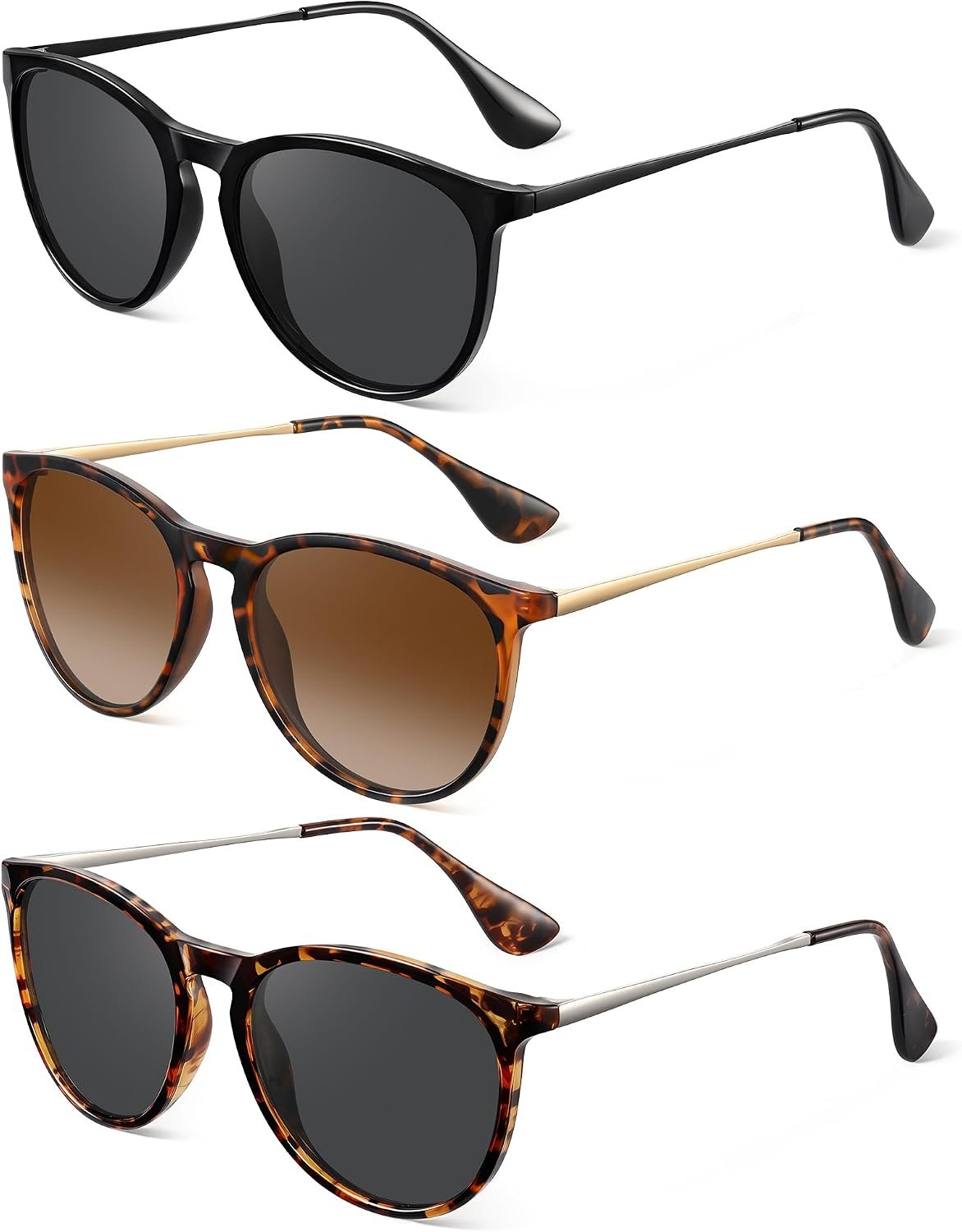 Polarized Sunglasses for Women Men- Vintage Round Sun Glasses Retro Trendy Style with UV Protection