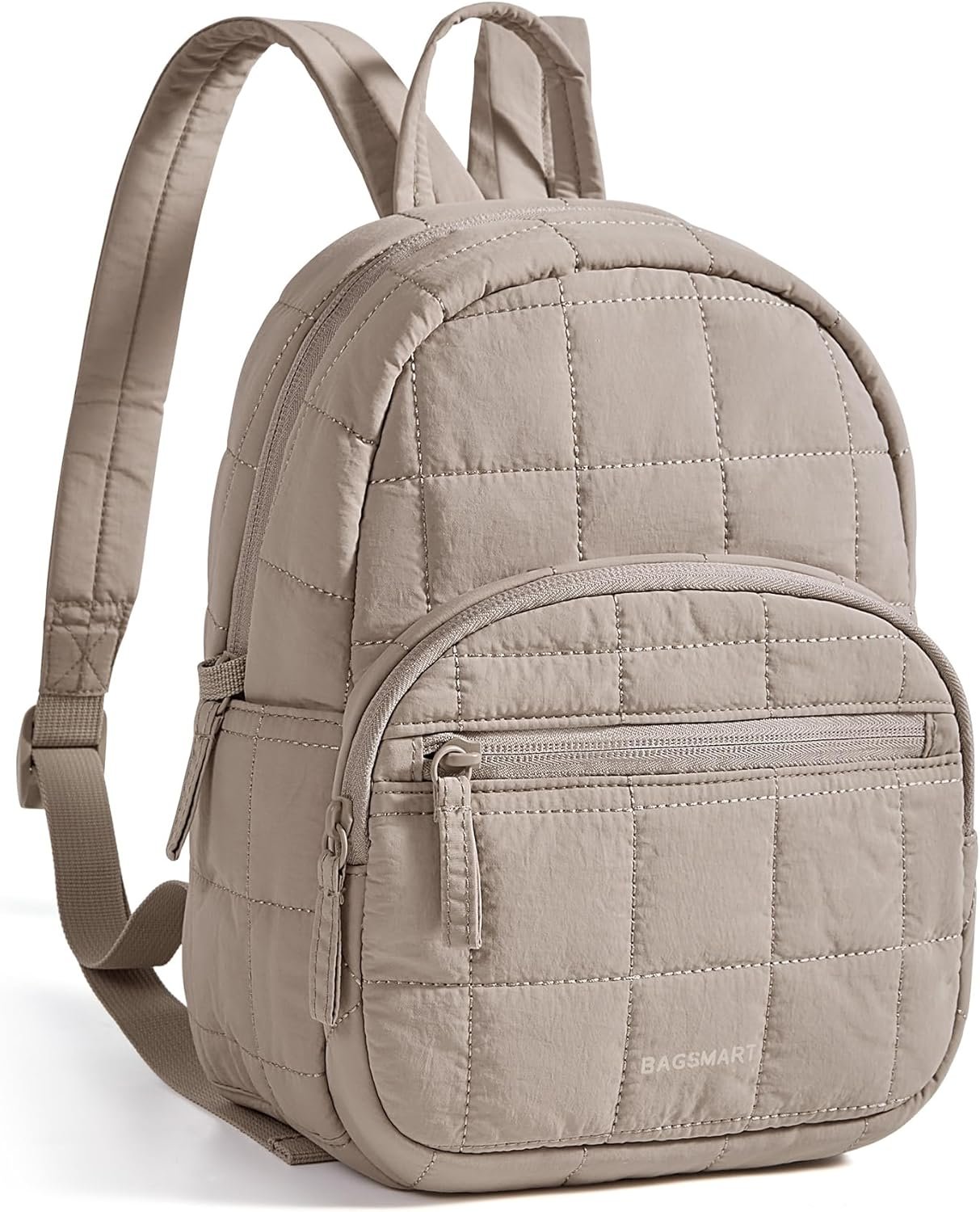 BAGSMART College Laptop Backpack, Mini Backpack for Women, Lightweight Small Backpack Purse, Bookbag for Work College, Water Resistant, Camel