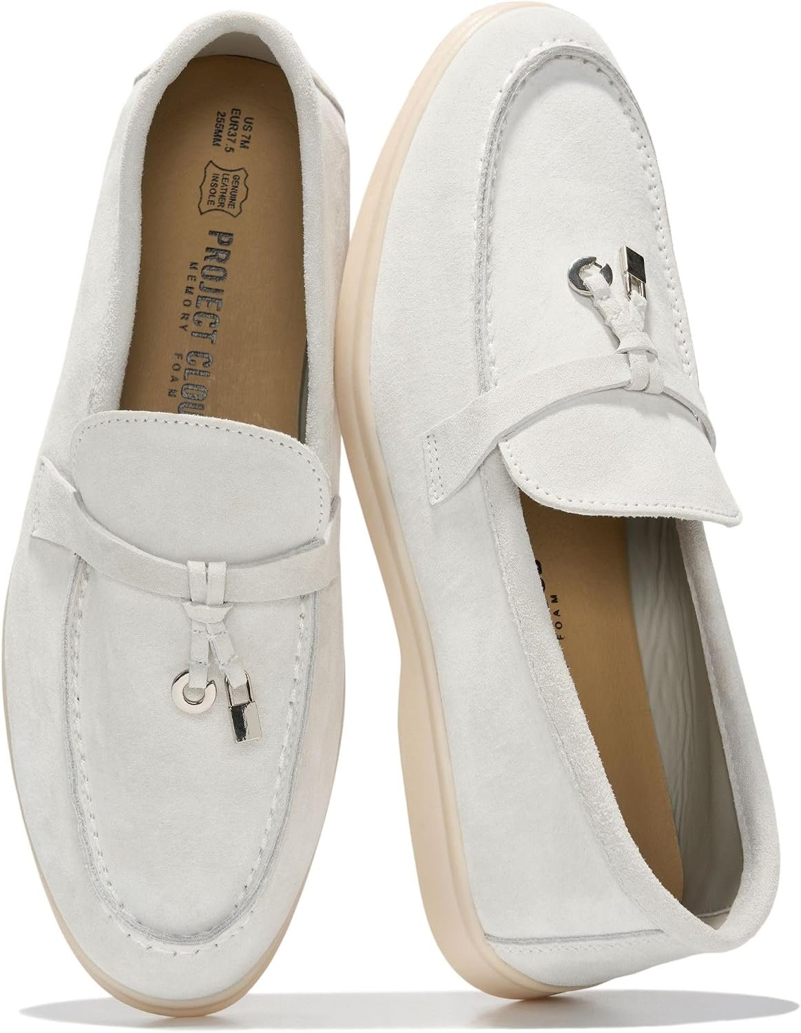Project Cloud 100% Genuine Leather Womens Shoes – Lightweight Moccasins Loafers for Women with Memory Foam and Leather Insole – Non-Slip Casual Womens Slip on Shoes for Women (Iris)
