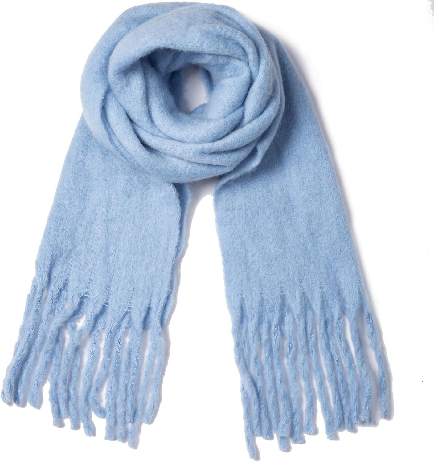 TUSHUSTY Winter Women Chunky Scarf Warm Blanket Big Thick Large Oversized Wrap Colorful Long Solid Scarves