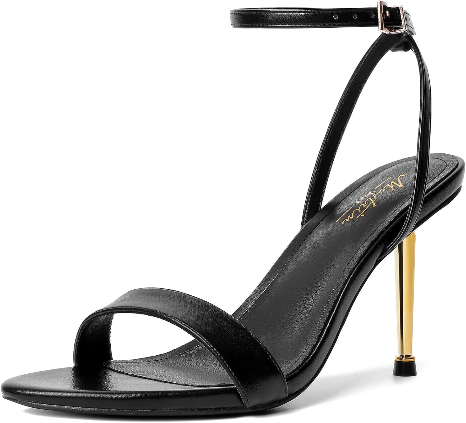 Mostrin Strappy Heels for Women Lace Up Ankle Strap Round Open Toe Stiletto High Heels Women’s Heeled Sandals for Prom, Party, Daily