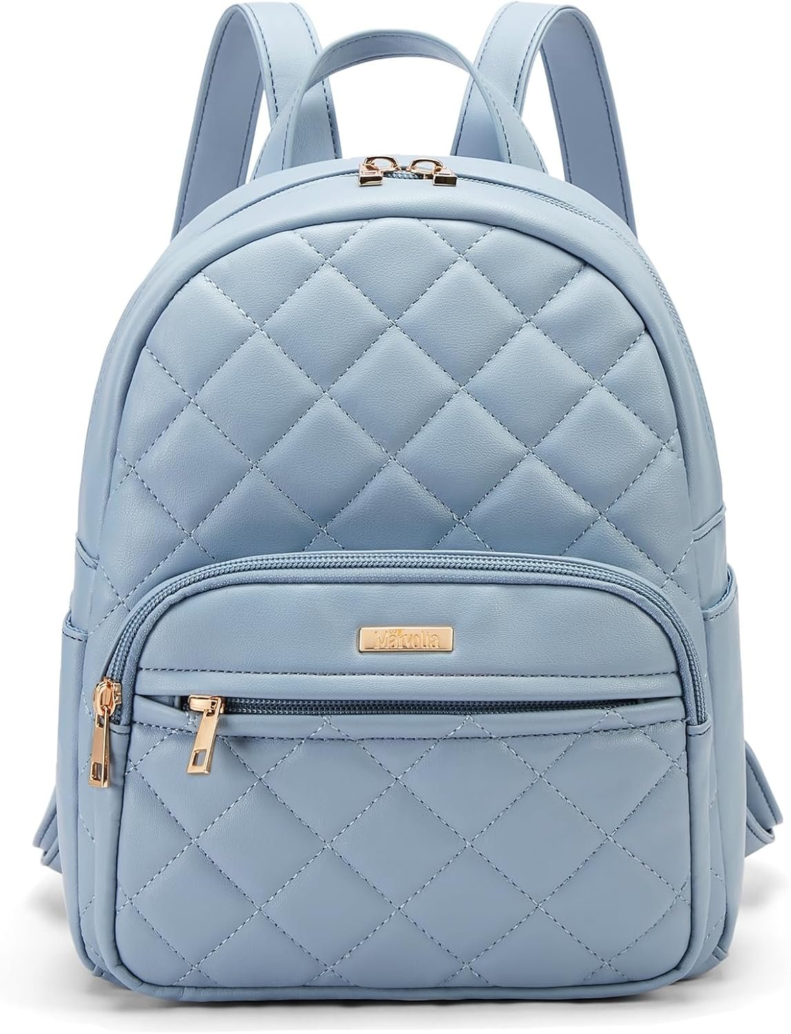 Marvolia Mini Backpack for Women – Vegan Leather Small Fashion Purse for Travel Work Shopping – Light Blue