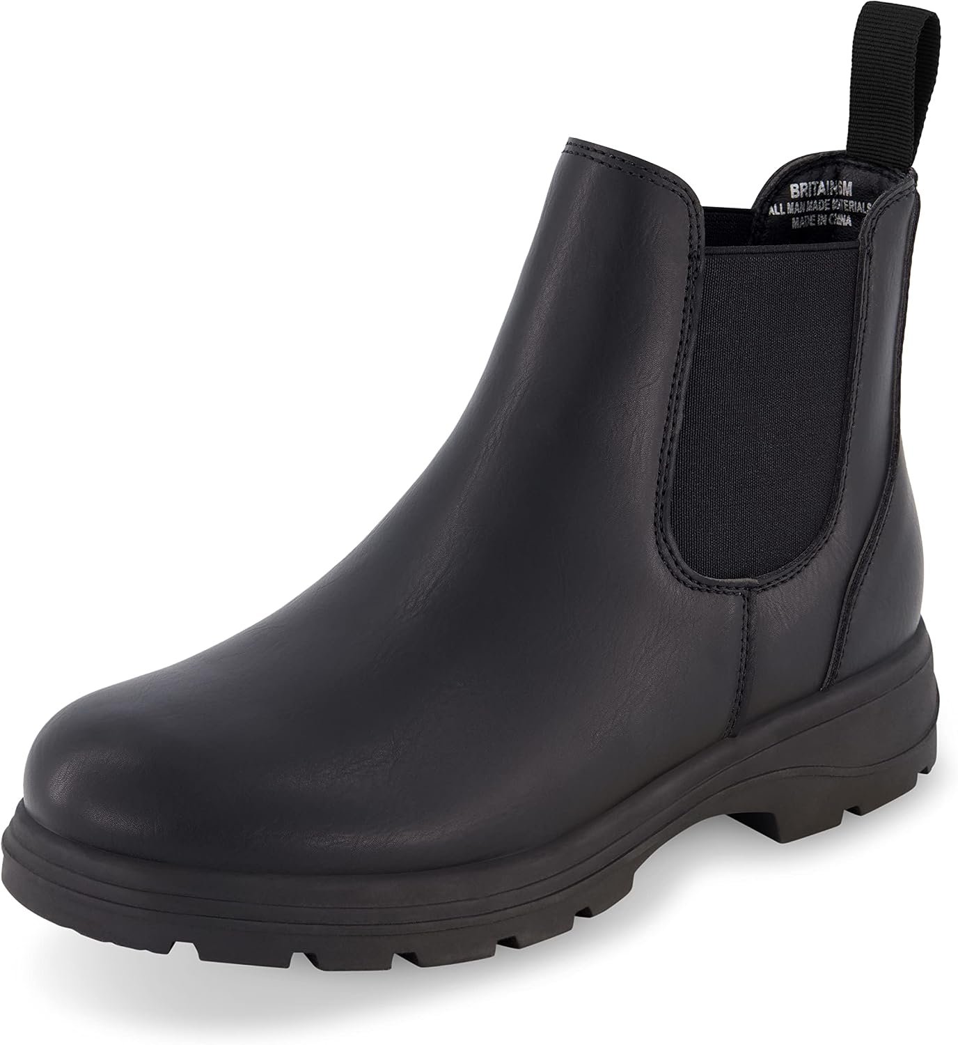 CUSHIONAIRE Women’s Britain Chelsea Boots, Soft Vegan Leather, Non-Slip Sole, Memory Foam, Back Pull Tab, Ankle Boots for Women, Wide Widths