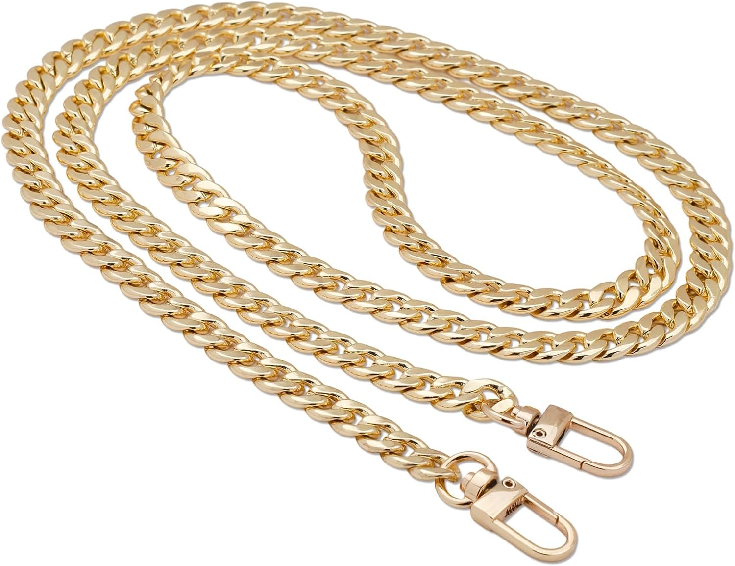47 in/120cm Gold Purse Chain, Gold Chain for Purse Replacement Crossbody for DIY Handbag, Shoulder Crossbody Bag, Replacement Chain Purse Strap Accessories (6.3 OZ in Weight)