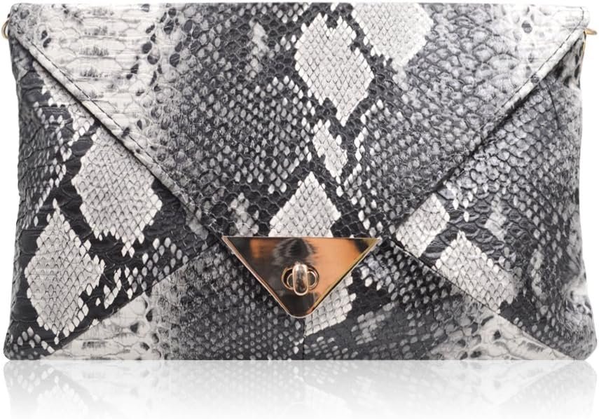 Mily Women’s Clutch Bag Messenger Shoulder Handbag Tote Bag Purse-Snakeskin clutch Envelope