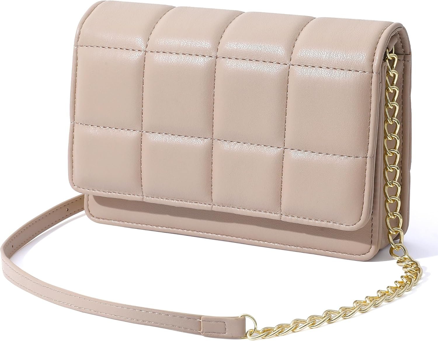 GEEAD Small Purses for Women Trendy Quilted Leather Mini Crossbody Wallet Chain Little Shoulder Phone Purse Evening Bag