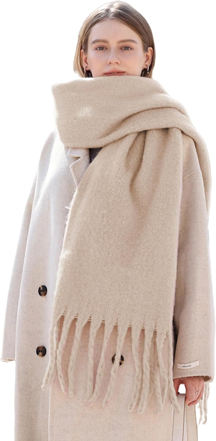 Wander Agio Winter Warm Scarf Long Pashmina Extra Large Shawls and Wraps for Women Large Blanket Scarves Solid
