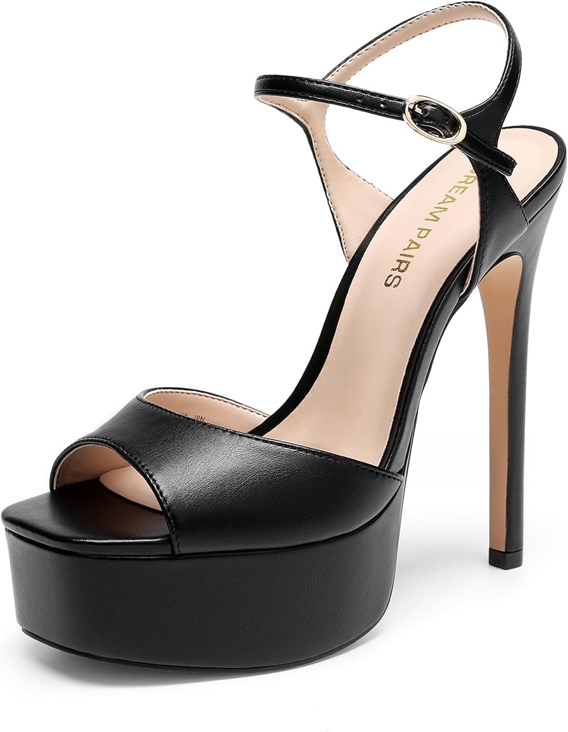 DREAM PAIRS Women’s High Platform Heels 5.75” Stilettos Open Square Toe Heeled Sandals Ankle Strap Sexy Comfort Dress Shoes Wedding Bridal Pumps 2026 Heels for Women