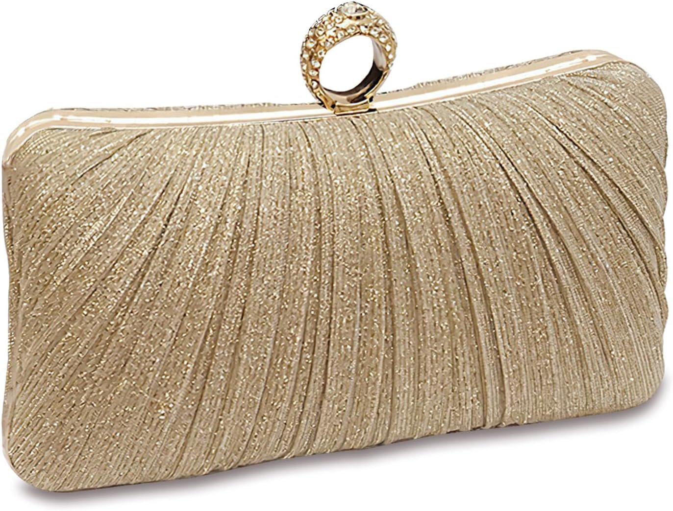 Clutch Purse for Women, Evening Bag with Removable Chain Strap Elegant Handbag for Wedding/Prom/Cocktail/Party