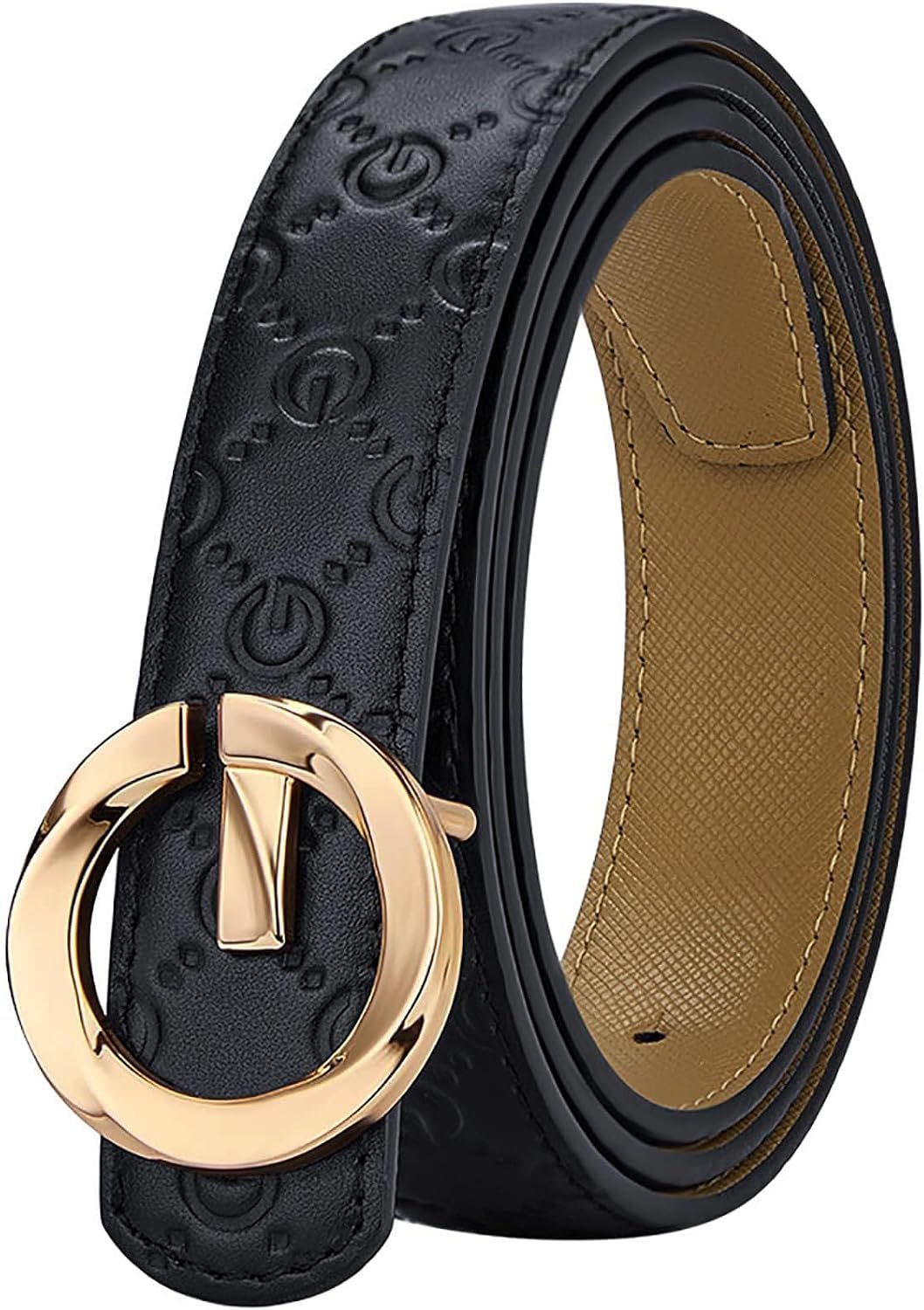 Designer Belts for Women Genuine Leather with Letter G Gold Buckle Fashion Retro Belt for Jeans Pants Dresses