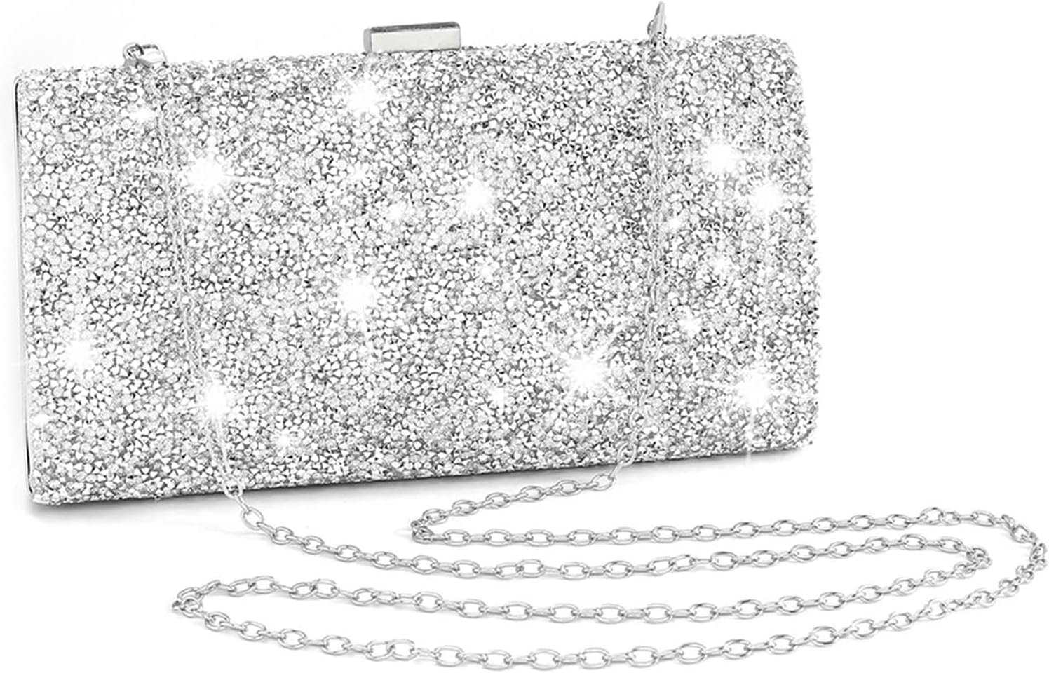 ELABEST Rhinestone Clutch Purse Bling Evening Bag for Women Formal Dress Wedding Double Sided Diamond Handbag