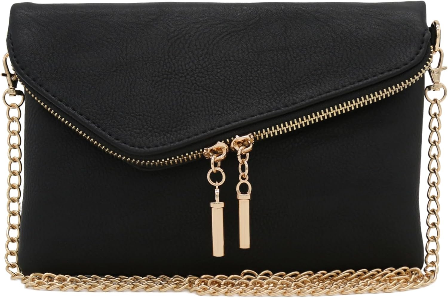 FashionPuzzle Envelope Wristlet Clutch Crossbody Bag with Chain Strap