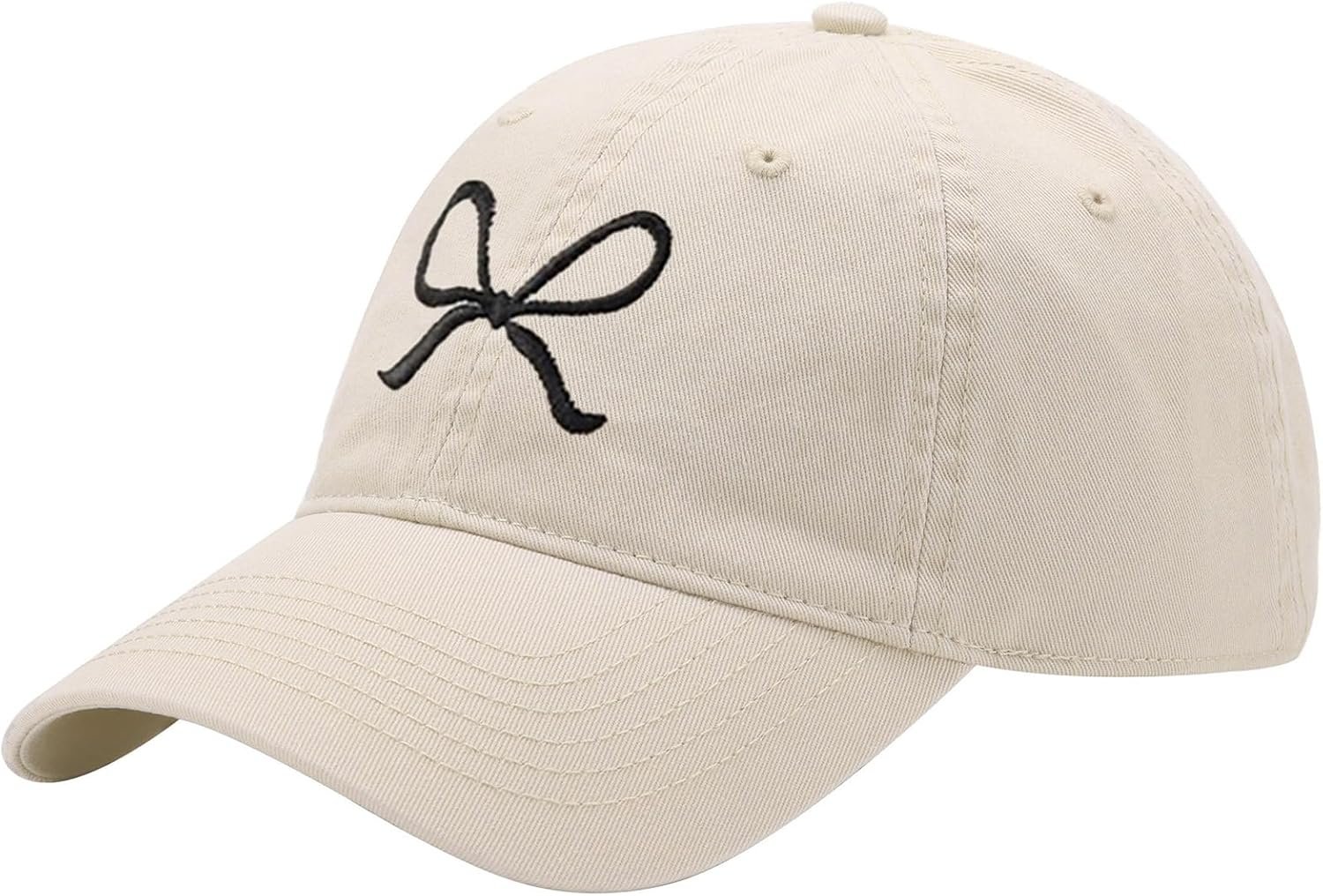 Trendy Bow-Tie Baseball Cap for Women | Trucker Hats Y2k Adjustable Fashion Sun Hat with Visor for Hiking & Travel