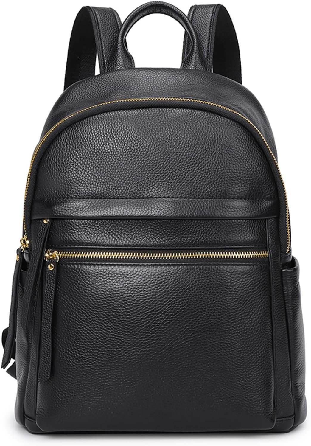 Kattee Genuine Leather Backpack Purse for Women Multi-functional Elegant Daypack Soft Leather Shoulder Bag Shopping Trip, Medium, Black