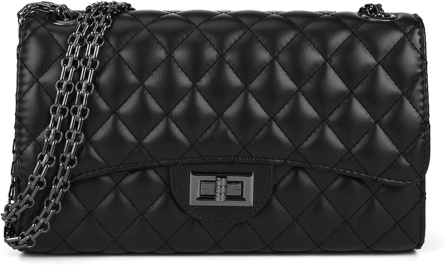 Gladdon Quilted Crossbody Purse for Women Trendy Shoulder Bags | Stylish Shoulder Purse,Quilted Pattern,Structured bag,Chain Strap,Spacious Enough,Casual and Dressy Outfits,Any Occasion