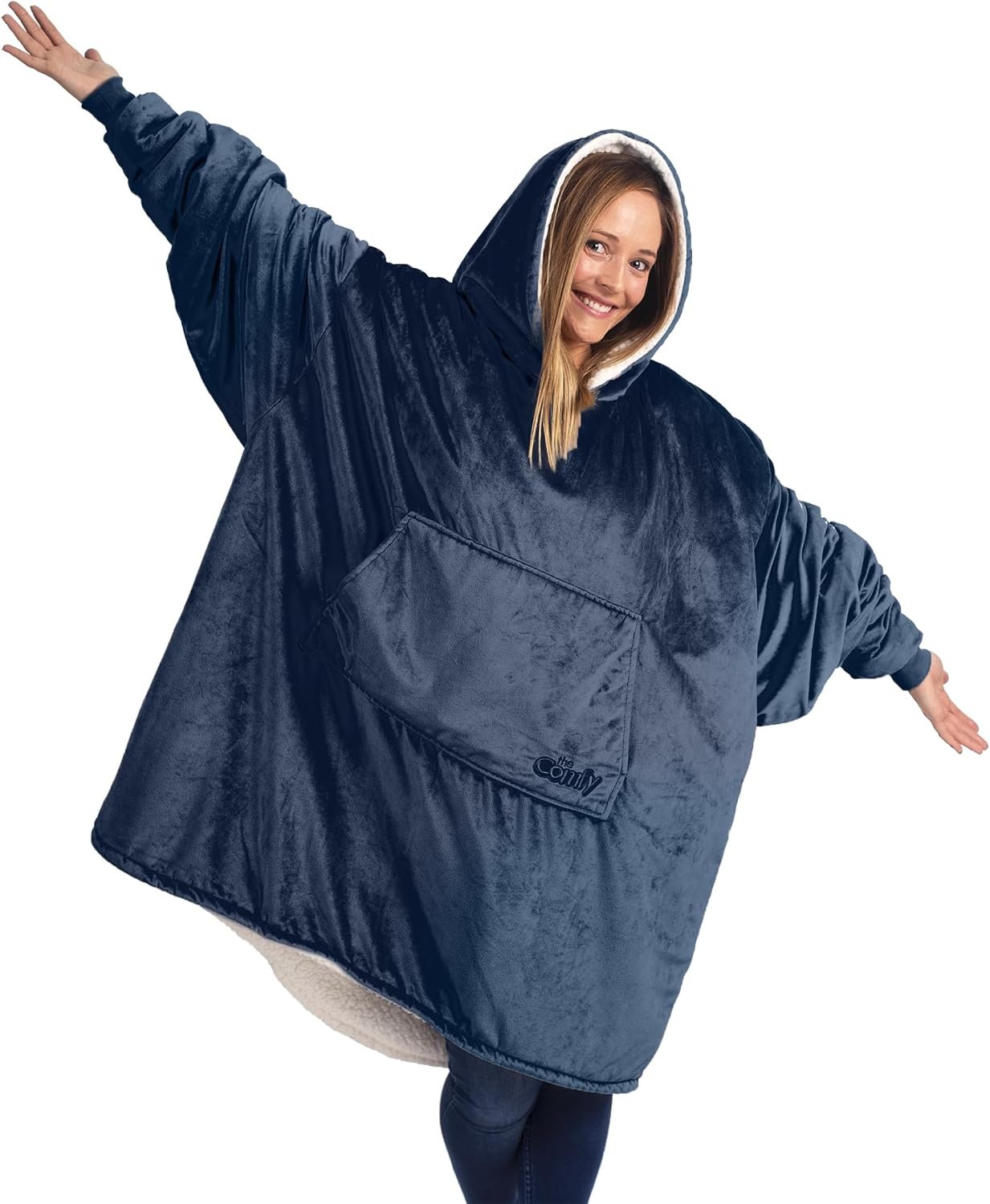THE COMFY Original | From Shark Tank | Patented | Oversized Sherpa Wearable Blanket Hoodie| Gift for Women & Men | One Size