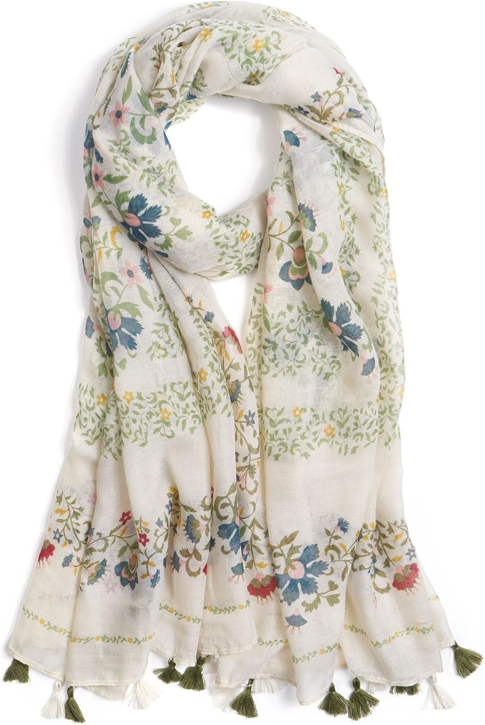 QIUTIMIY Scarf for Women Lightweight Soft Floral Leopard Printed Scarves Fall Winter Fashion Shawl Wrap with Fringe