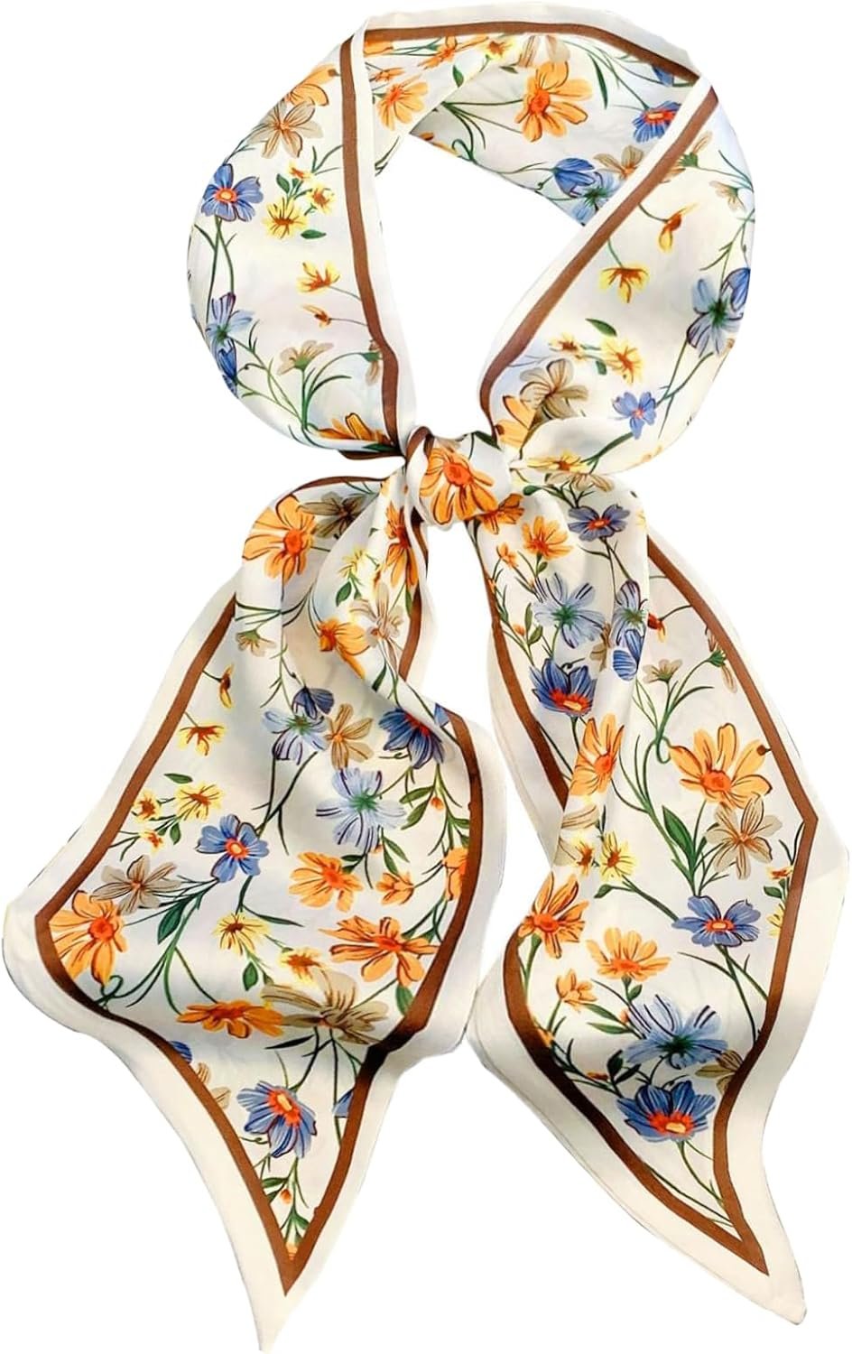 Fashion Scarf for Women – 58″ Long Skinny Scarf Lightweight, Luxurious Silk Feeling for Neck, Hair, Purse & Belt Accessory