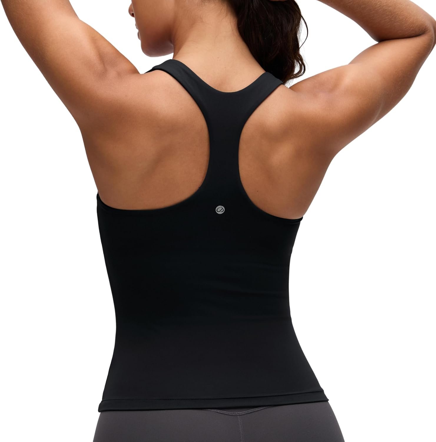 CRZ YOGA Butterluxe Workout Racerback Tank Tops for Women – Padded Athletic Spandex Yoga Shirts with Built in Bra