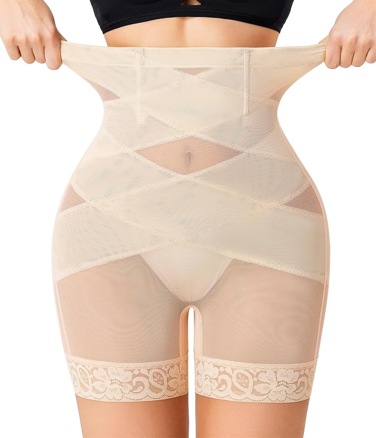 Nebility Shapewear Tummy Control Body Shaper High Waisted Butt Lifting Panties Shapewear Shorts Thigh Slimmer
