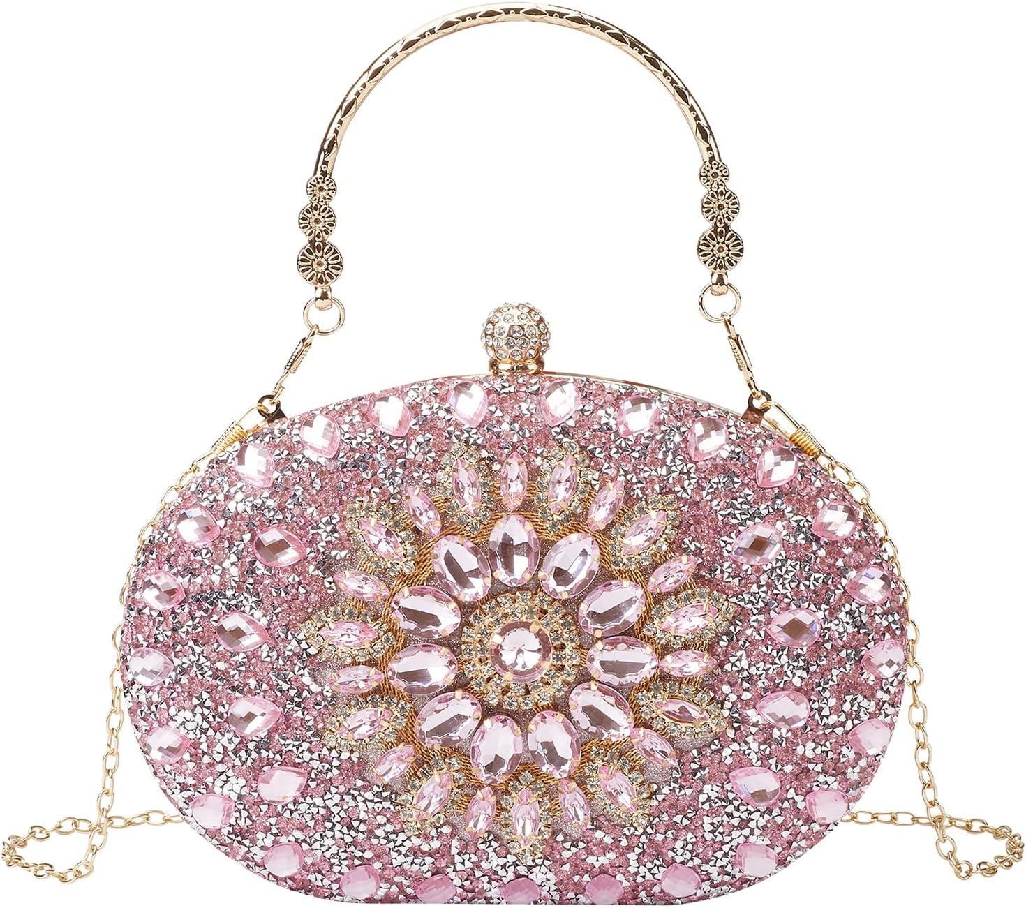 Suhatjia Rhinestone Evening Clutch Purses for Women Evening Weddings,Party Purses Crystal Diamond Glitter Sparkly Handbag
