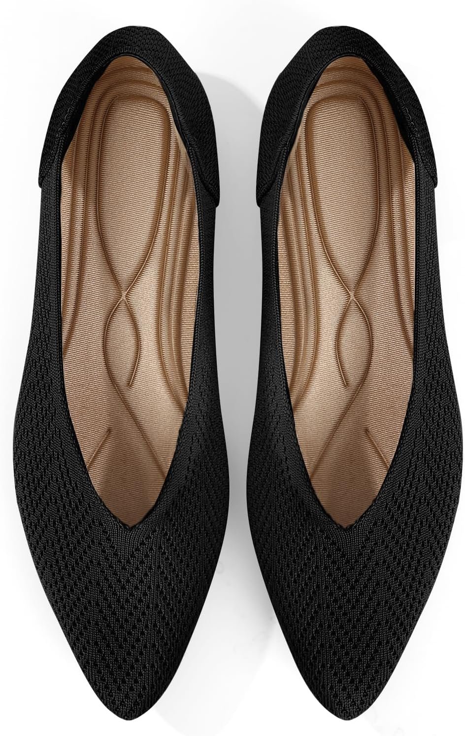 Pointed Toe Flats for Women Knit Ballet Flats Women’s Comfortable Dress Shoes Casual Business Work
