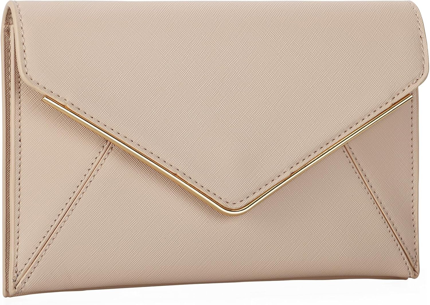 DEXMAY Evening Clutch Handbag for Women Elegant Saffiano PU Leather Envelope Handheld Purse Formal Foldover Dressy Bag