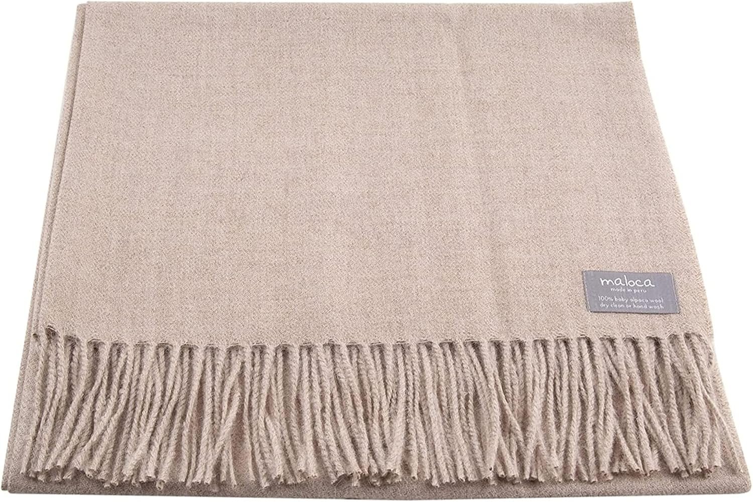 Maloca Pure Baby Alpaca Oversized Unisex Scarf | Ethically Sourced | Hypoallergenic | Softer & Warmer Than Wool
