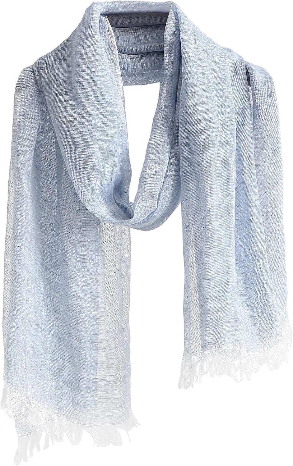 Jeelow Lightweight Summer Scarf Light Shawl Wrap Linen Feel Scarves For Men And Women
